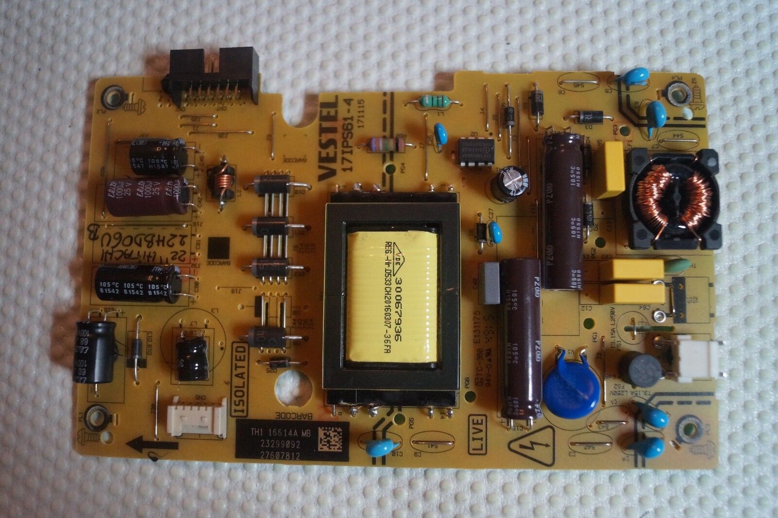 PSU POWER SUPPLY BOARD 17IPS61-4 23299092 FOR 22″ HITACHI 22HBD06U B LED TV