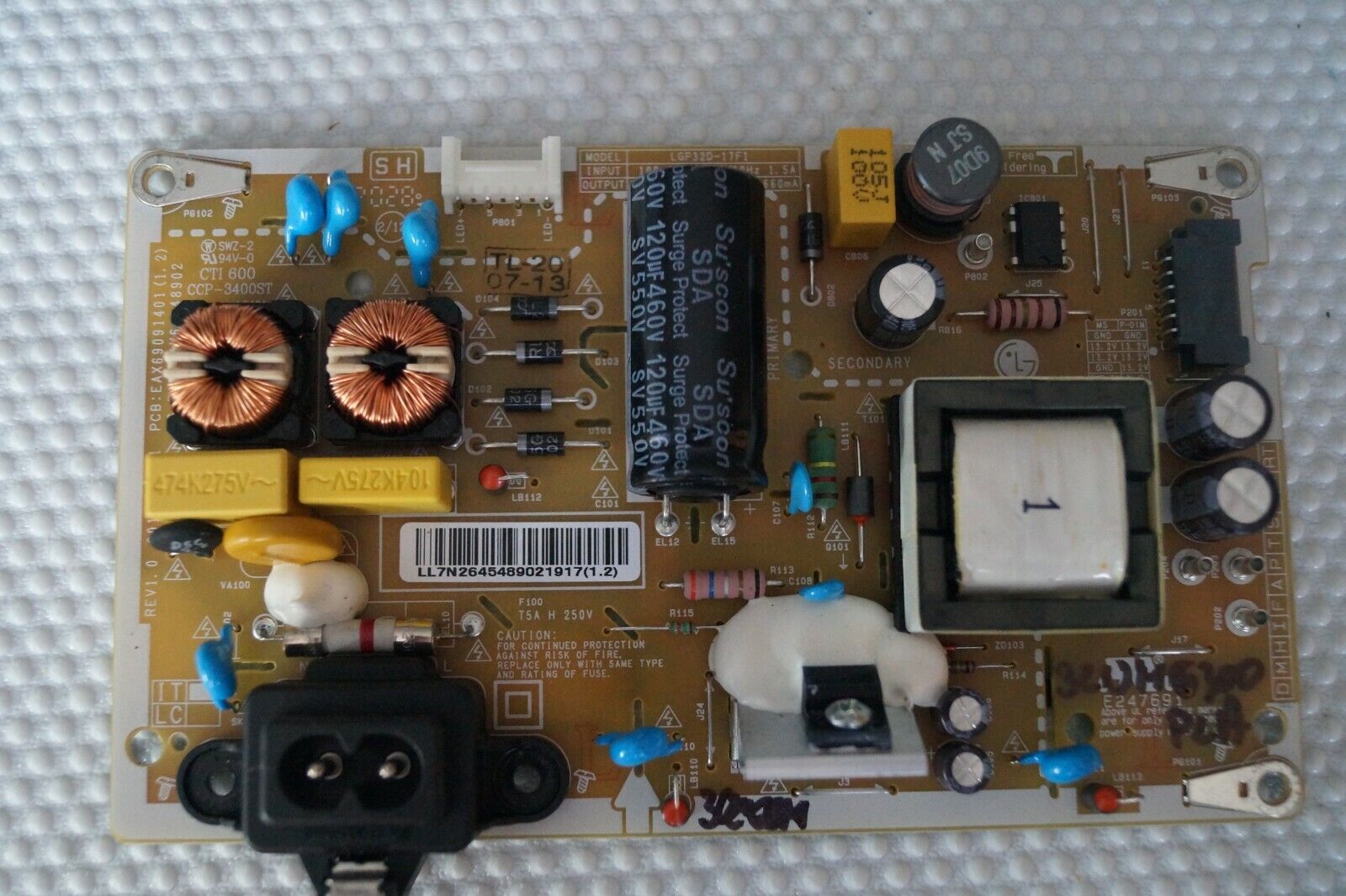 PSU POWER SUPPLY BOARD EAX69091401(1.2) EAY64548902 FOR 32″ LG 32UM6300PLA  TV