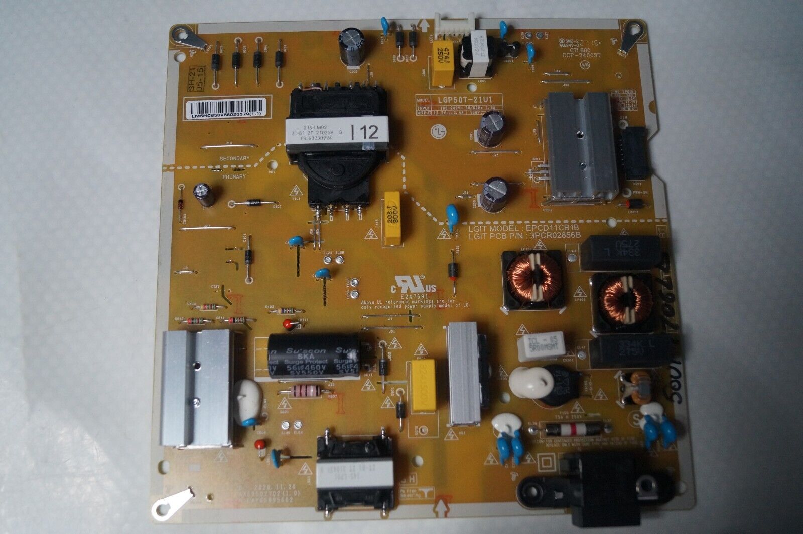 PSU POWER SUPPLY BOARD EAX69502702 (1.0) EAY65895602 REV 1.0 LG 50UP77006LB TV