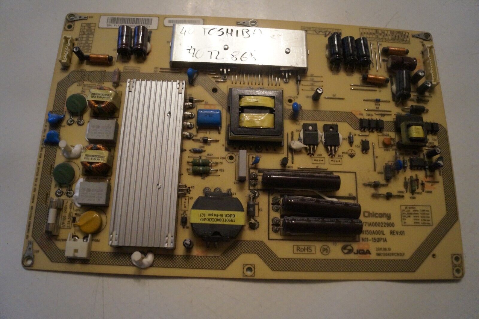 PSU POWER SUPPLY BOARD V71A00022900 N150A001L N11-150P1A FOR 40″ TOSHIBA 40TL868