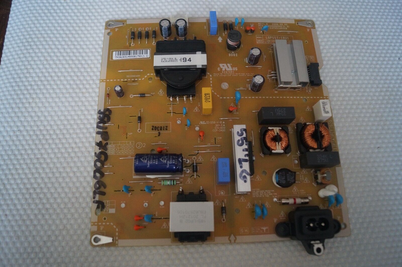 PSU POWER SUPPLY BOARD EAX68284302(1.0) EAY65149308 FOR 55″ LG 55UP75006LF TV