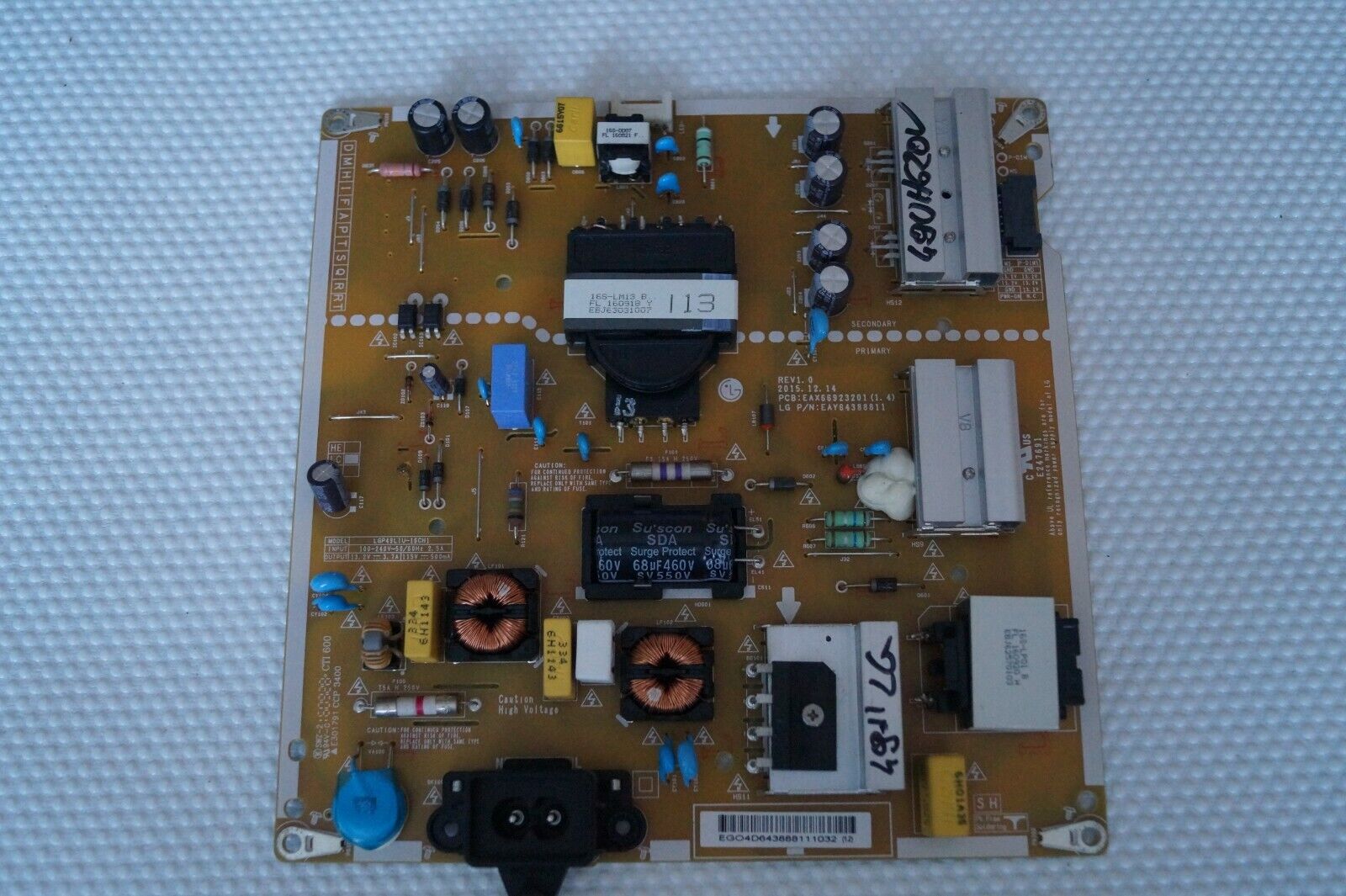 PSU POWER SUPPLY BOARD EAY64388811 EAX66923201(1.4) FOR 49″ LG 49UH620V SMART TV