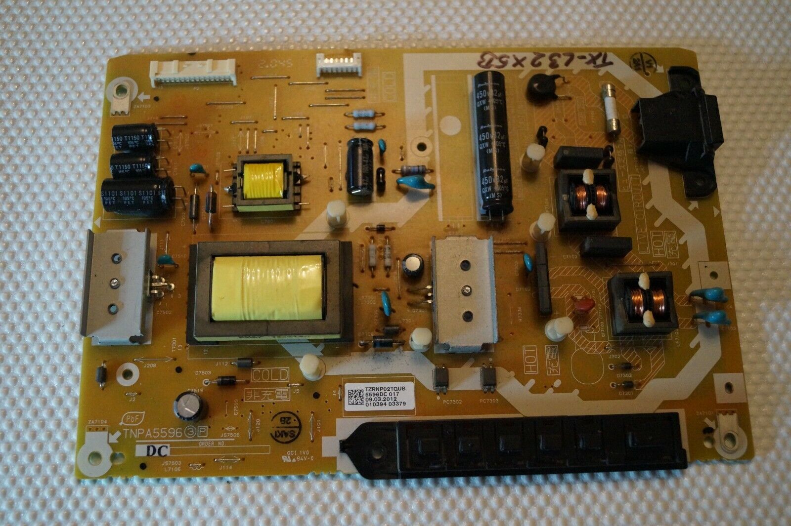 PSU POWER SUPPLY BOARD TZRNP02TQUB TNPA5596 3P FOR 32″ PANASONIC TX-L32X5B TV