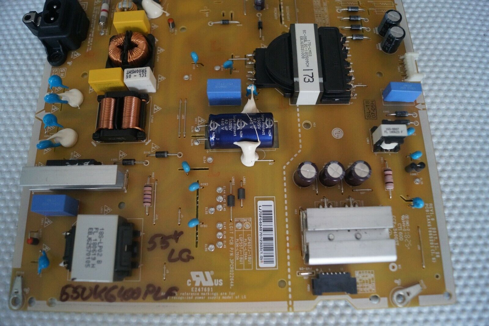 PSU POWER SUPPLY BOARD EAX67865201(1.6) REV 1.0 FOR 55″ LG 55UK6300PLF TV