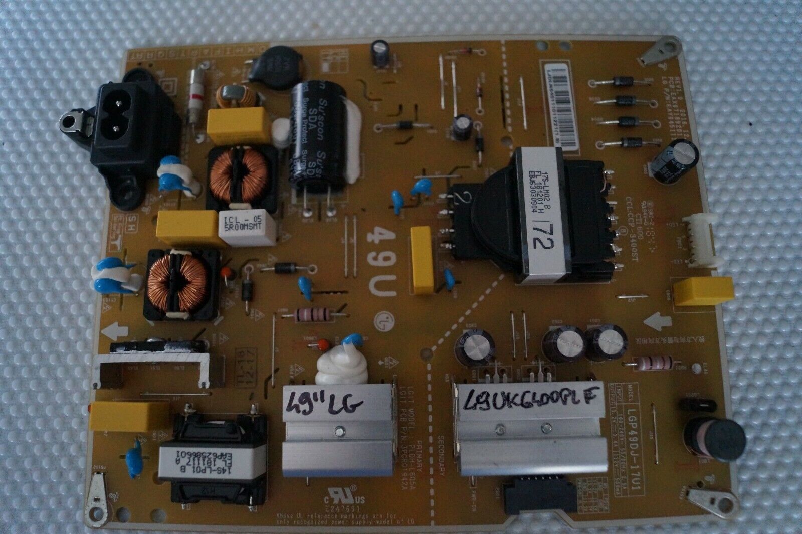 PSU POWER SUPPLY BOARD EAY64511101 EAX67189201(1.6) FOR 49″ LG 49UK6400PLB TV