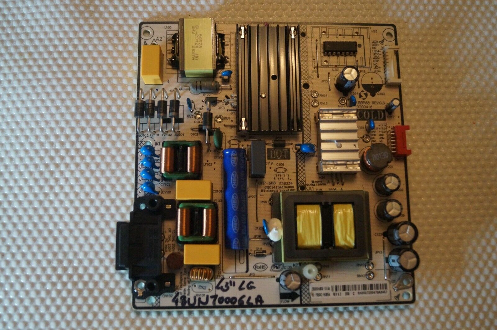 PSU POWER SUPPLY BOARD DLBB568 REV:0.3 CCP-508 FOR 55″ LG 55UN70003LA TV GENUINE