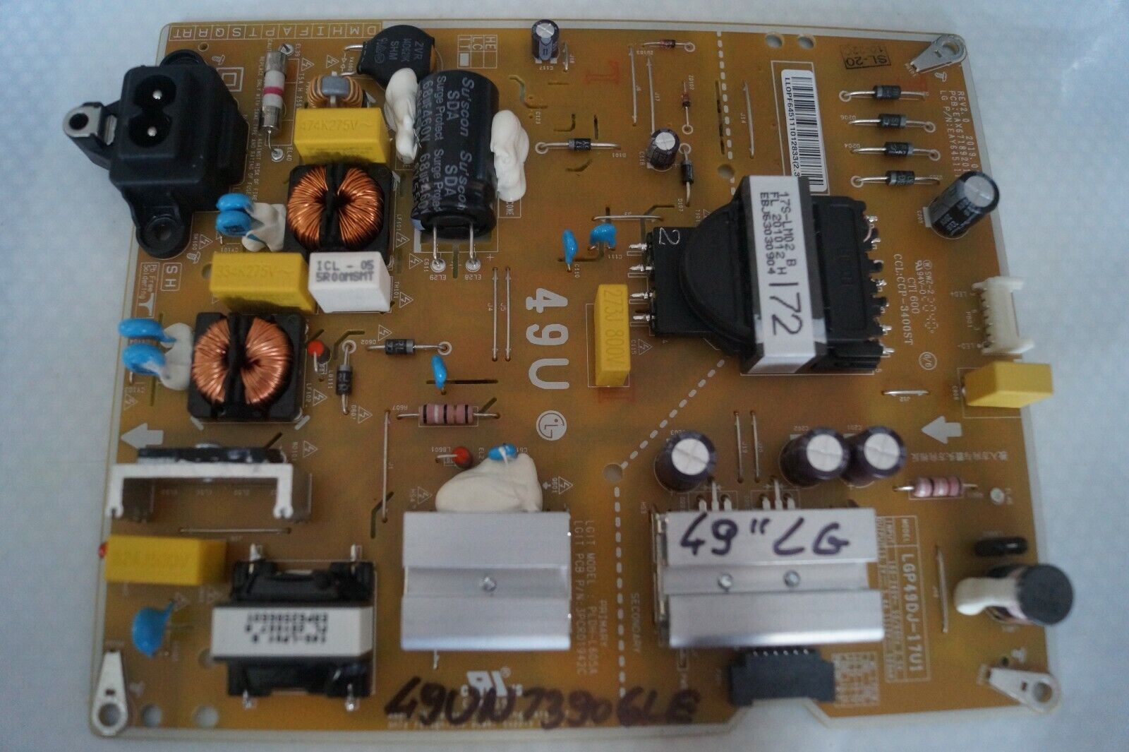 PSU POWER SUPPLY BOARD EAX67189201(1.7) EAY64511101 FOR 49″ LG 49UN73906LE