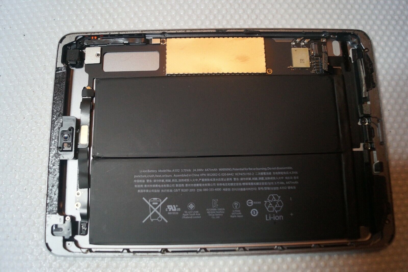 Motherboard IPAD Mini 2 A1489 WITH BATTERY WEBCAMS BUTTONS, NO ICLOUD