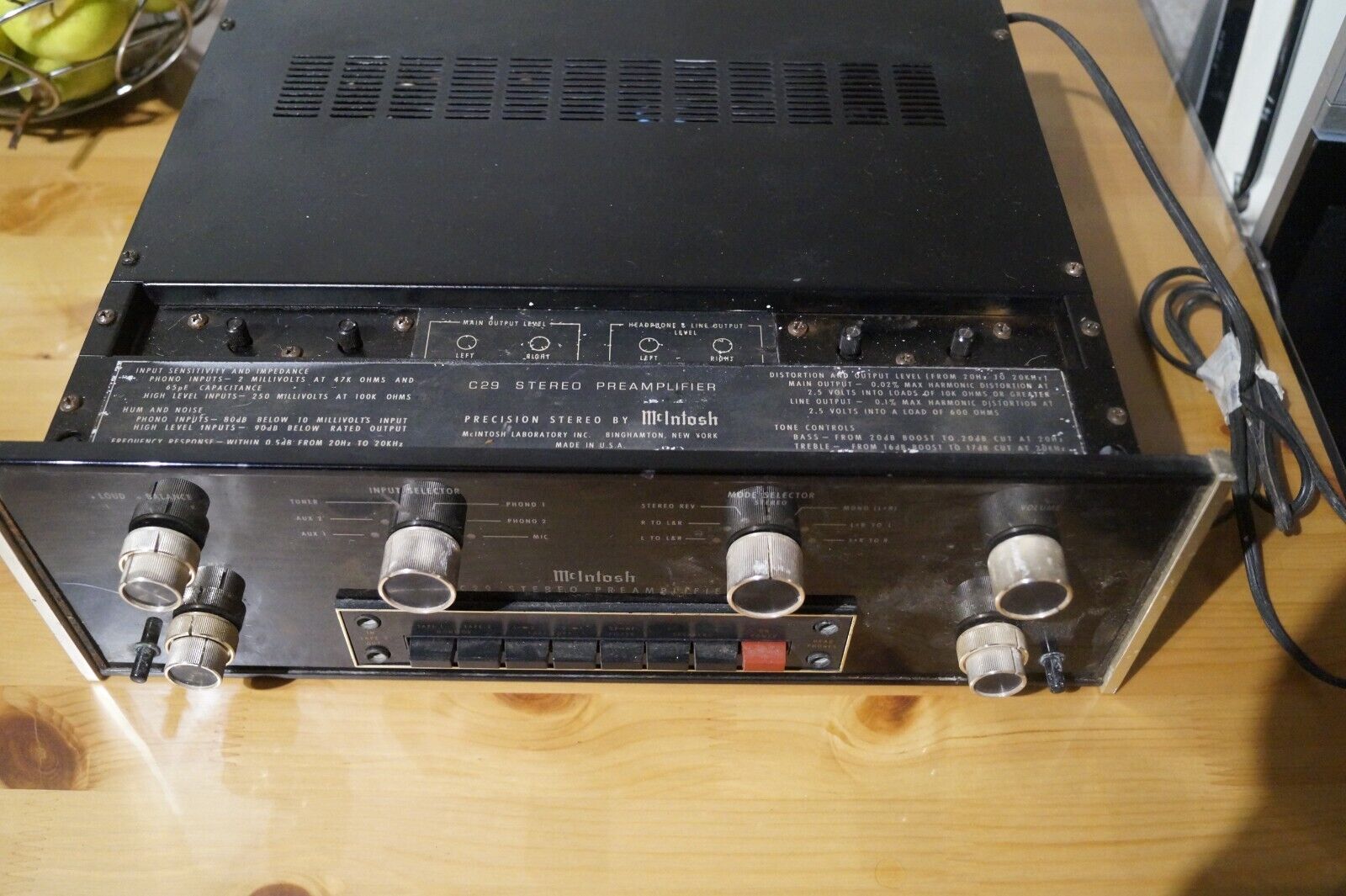 McIntosh C29 VINTAGE PREAMPLIFIER AS IS UNTESTED GENUINE