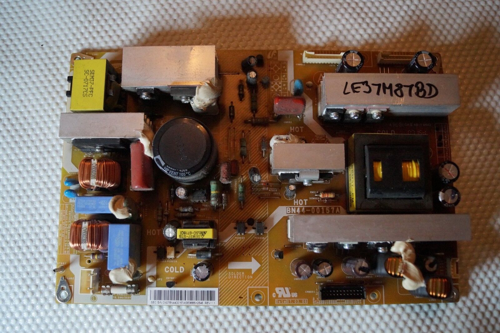 PSU POWER SUPPLY BOARD BN44-00157A LE37A556 LE37M87BD LE37R87BD LE37R88 LE37S86