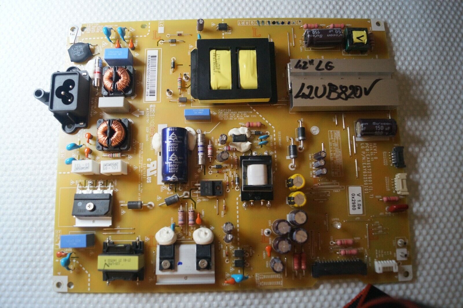 PSU POWER SUPPLY BOARD EAY63250101 EAX65727601(1.7) FOR 42″ LG 42UB820V UHD TV