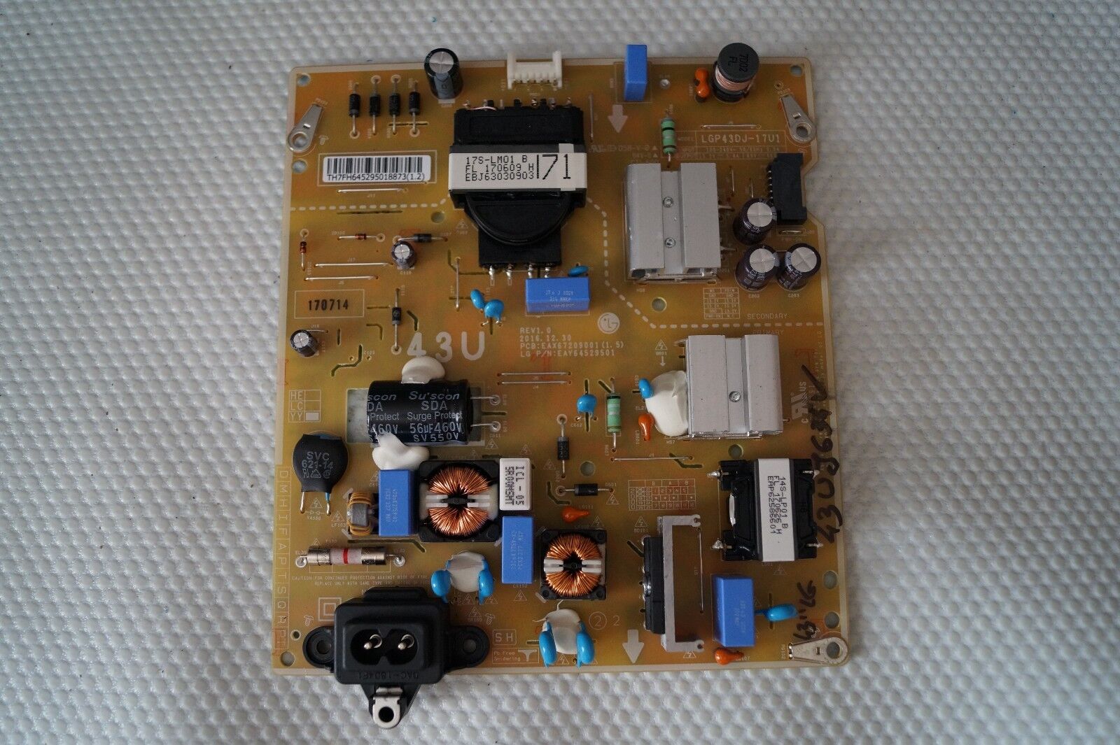 PSU POWER SUPPLY BOARD EAX67209001(1.5) EAY64529501 LG 43UJ634V 43UJ635V 43UJ630