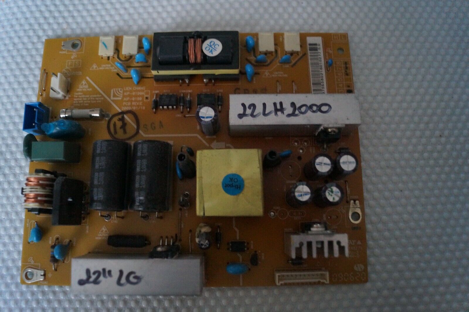 PSU POWER SUPPLY BOARD AIP-0190 FOR 22″ LG 22LH2000 LED TV, GENUINE