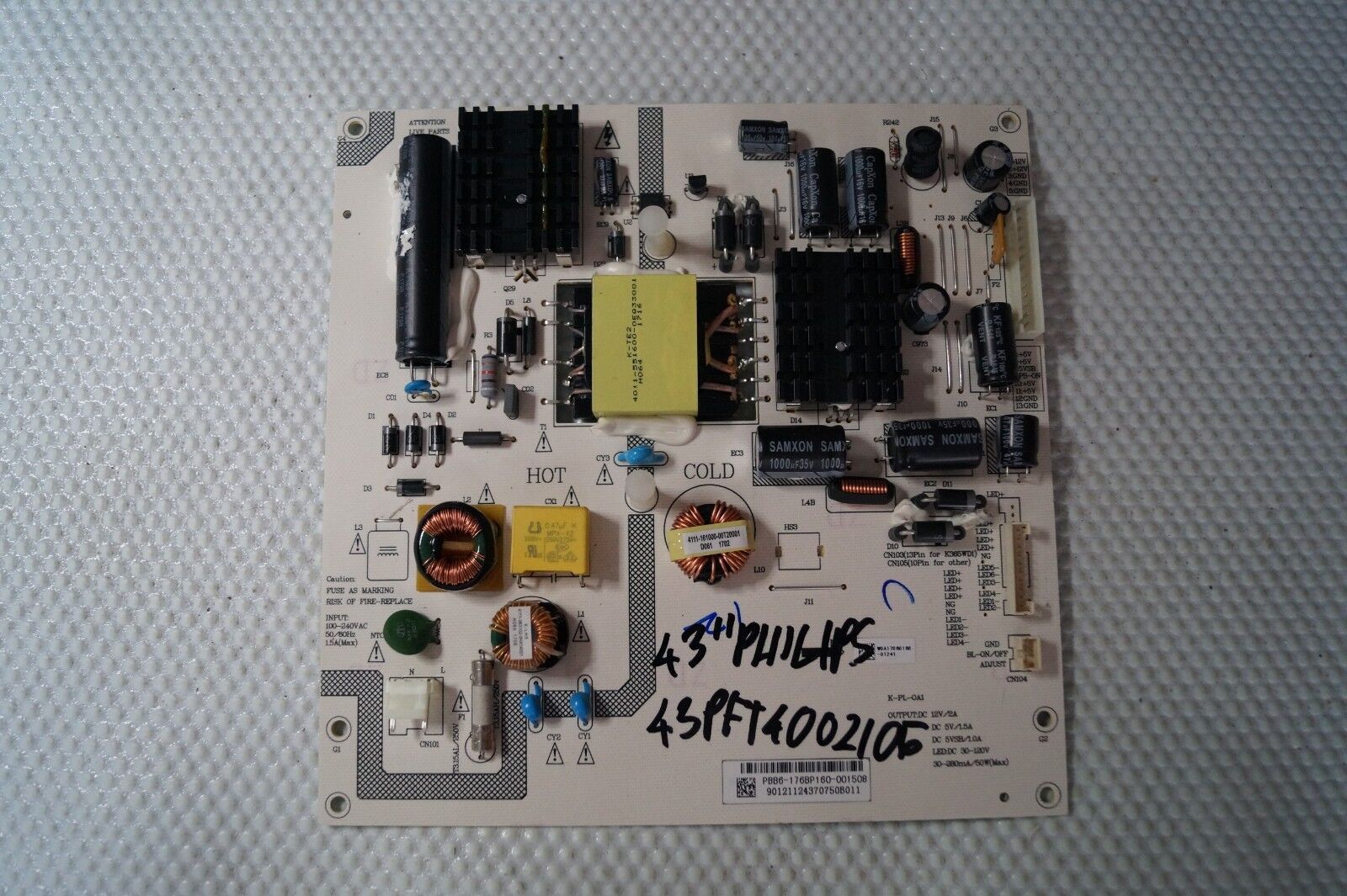 PSU POWER SUPPLY BOARD 4702-2PL0A1-AB133V01 FOR 43″ PHILIPS 43PFT4002/05 LED TV