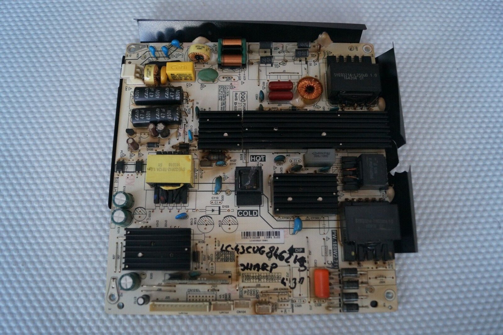 PSU POWER SUPPLY BOARD PW.188W2.711 43″ SHARP LC-43CUG8462KS TV, LC430EQY-SHM1