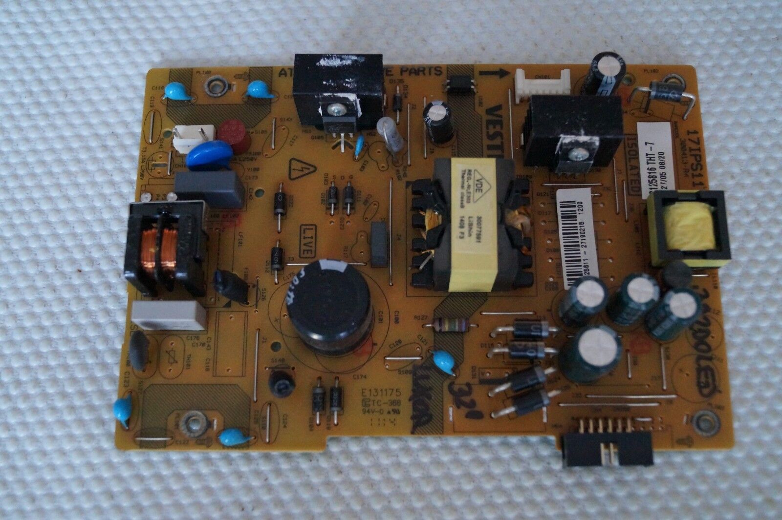 PSU POWER SUPPLY BOARD 17IPS11 27190215 FOR 32″ LUXOR 32200LED TV, VES315WNDA-01