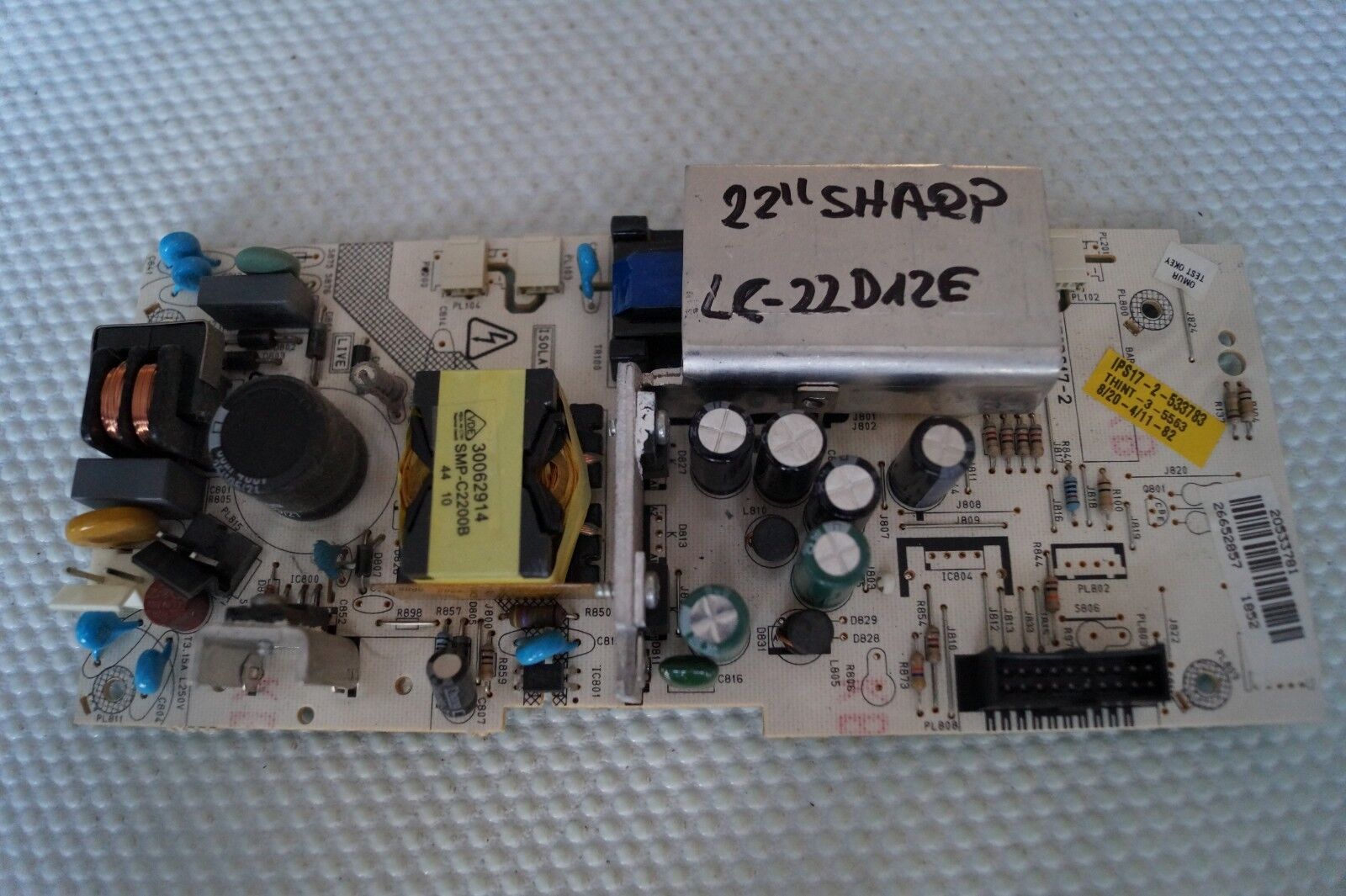 PSU POWER SUPPLY BOARD 17IPS17-2 20533701 FOR 22″ SHARP LC-22D12E TV, LC220WXE