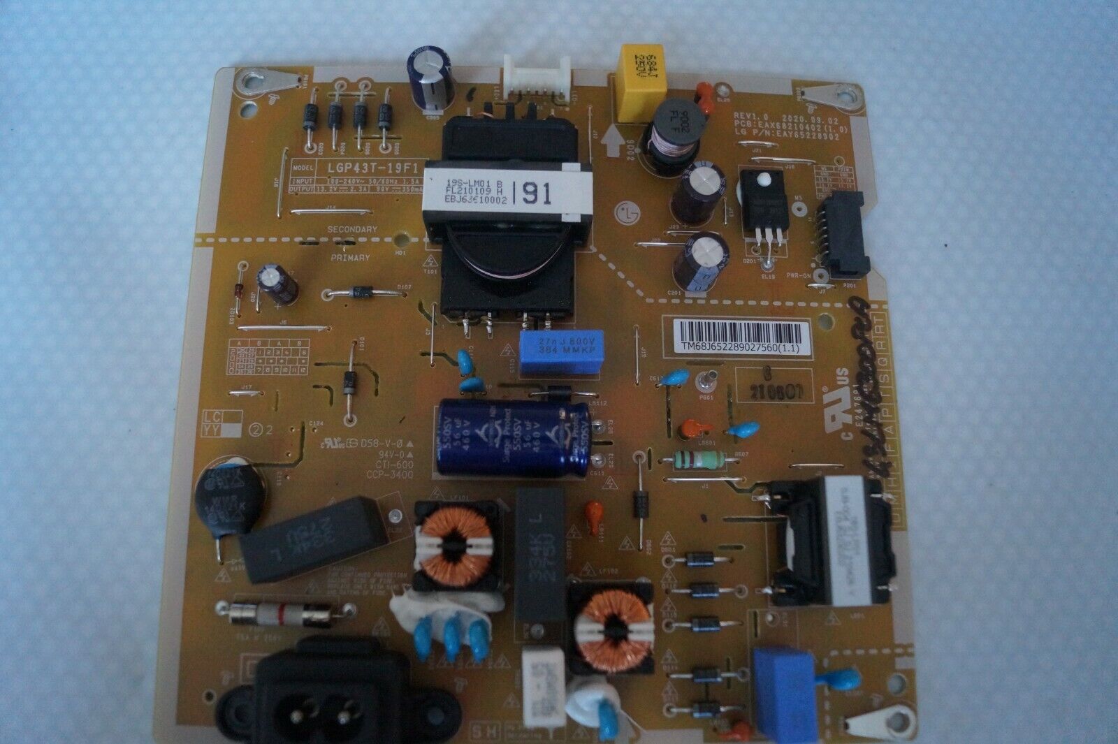 PSU POWER SUPPLY BOARD EAX68210402(1.0) EAY65228902 FOR 43″ LG  43LM6300PLA