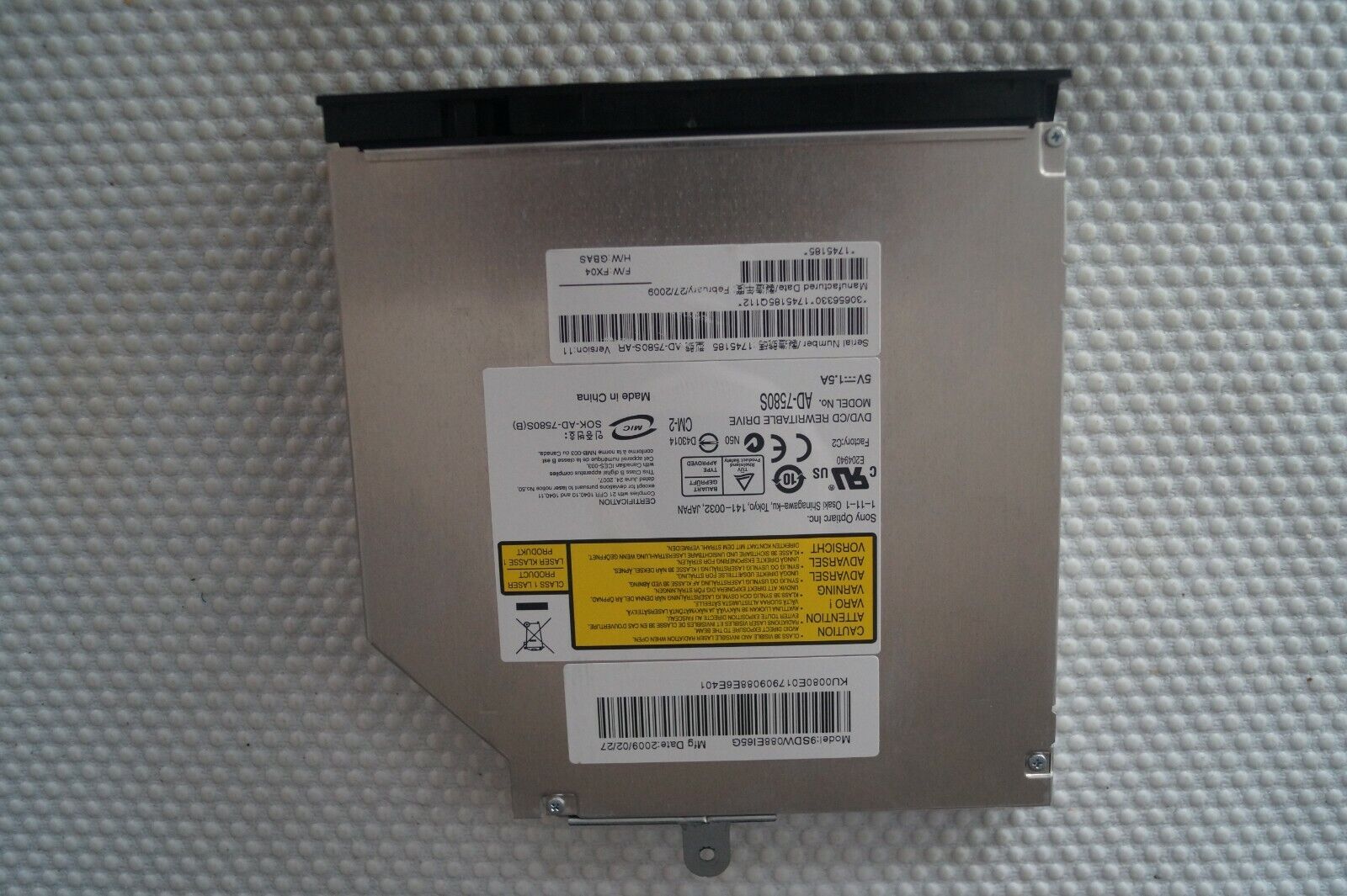 DVD AD-7580S OPTICAL DRIVE GENUINE FOR 15.6″ ACER ASPIRE 5735z LAPTOP