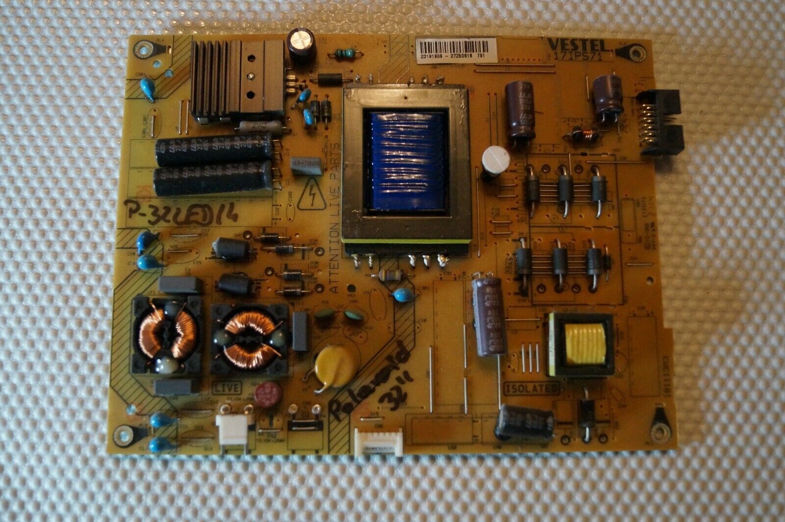 PSU POWER SUPPLY BOARD 17IPS71 23191909 FOR 32″ P-32LED14 JT0130001/01 LED TV