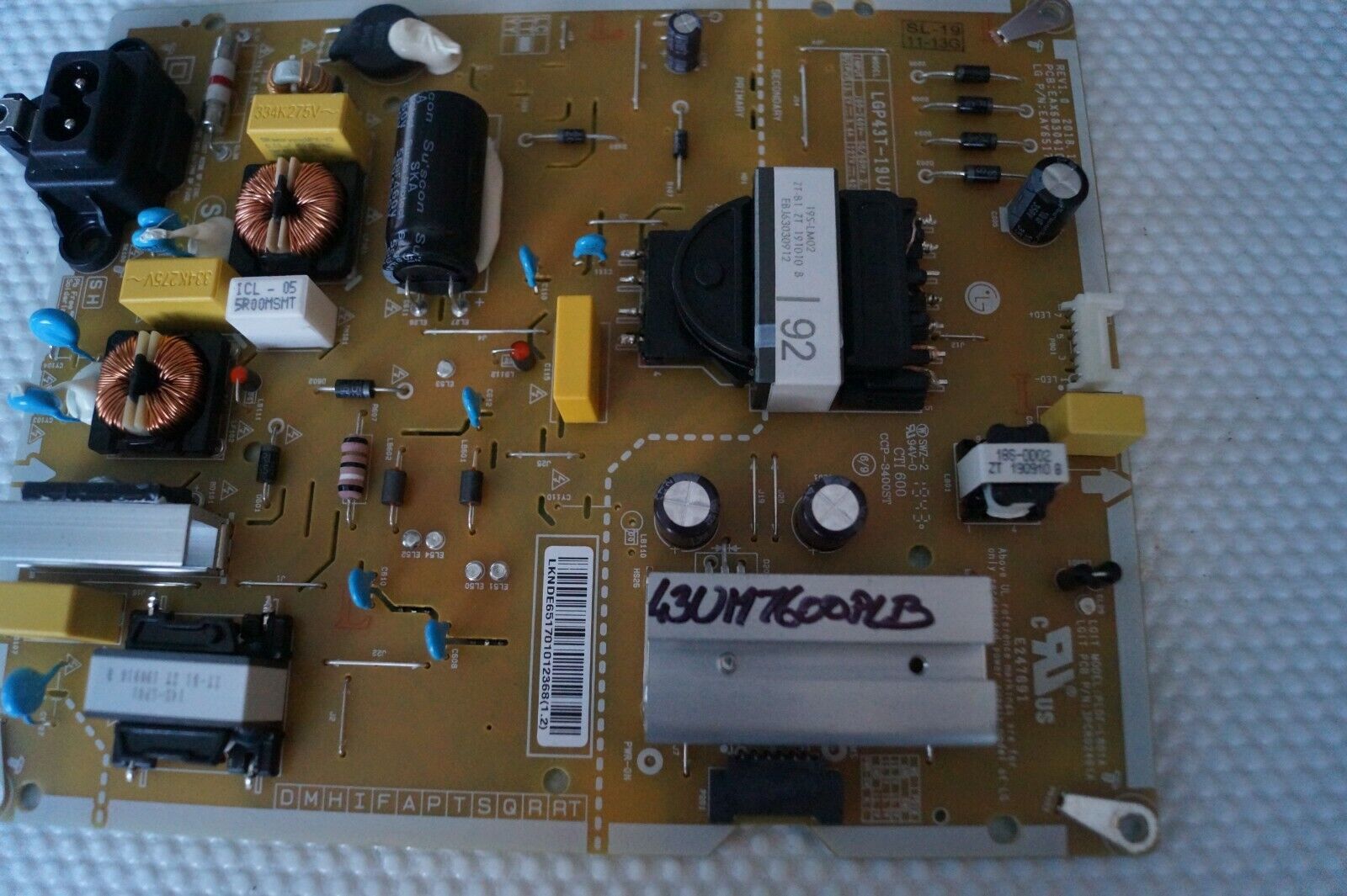 PSU POWER SUPPLY BOARD EAX68304101(1.7) EAY65170101 43″ LG 43UM7400PLB LED TV