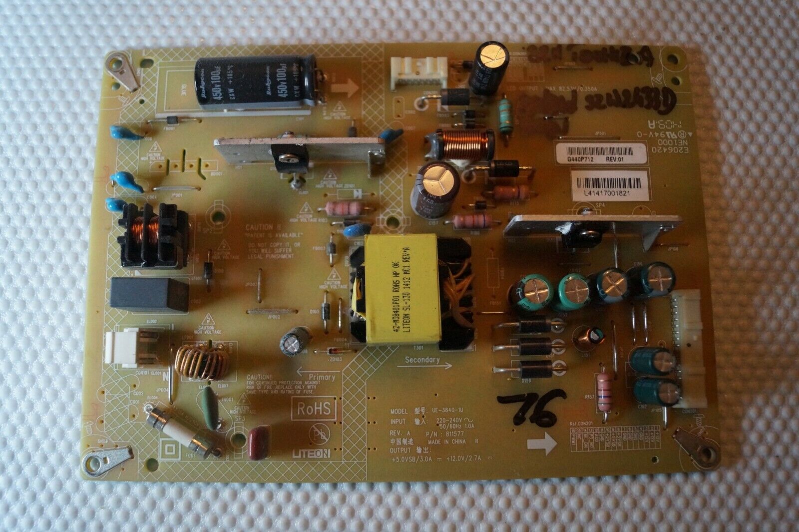 PSU POWER SUPPLY BOARD UE-3840-1U  FOR 32″ TOSHIBA 32W2433D LED TV