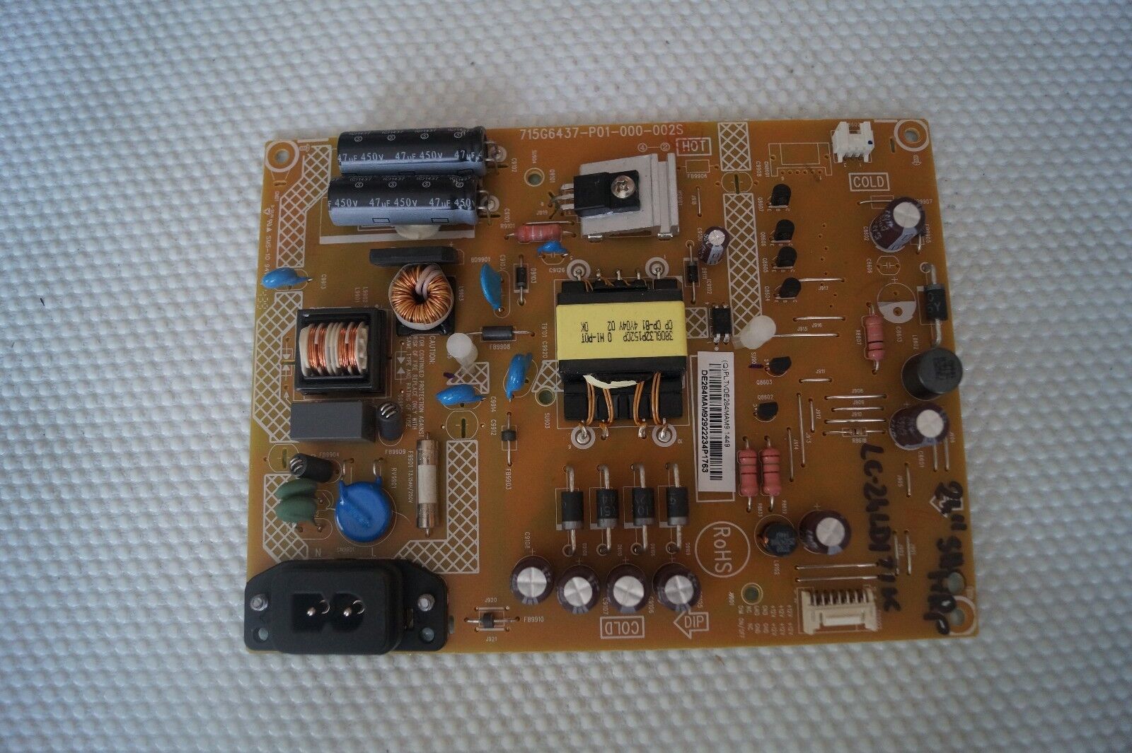 PSU POWER SUPPLY BOARD 715G6437-P01-000-002S FOR 24″ SHARP LC-24LD171K LED TV