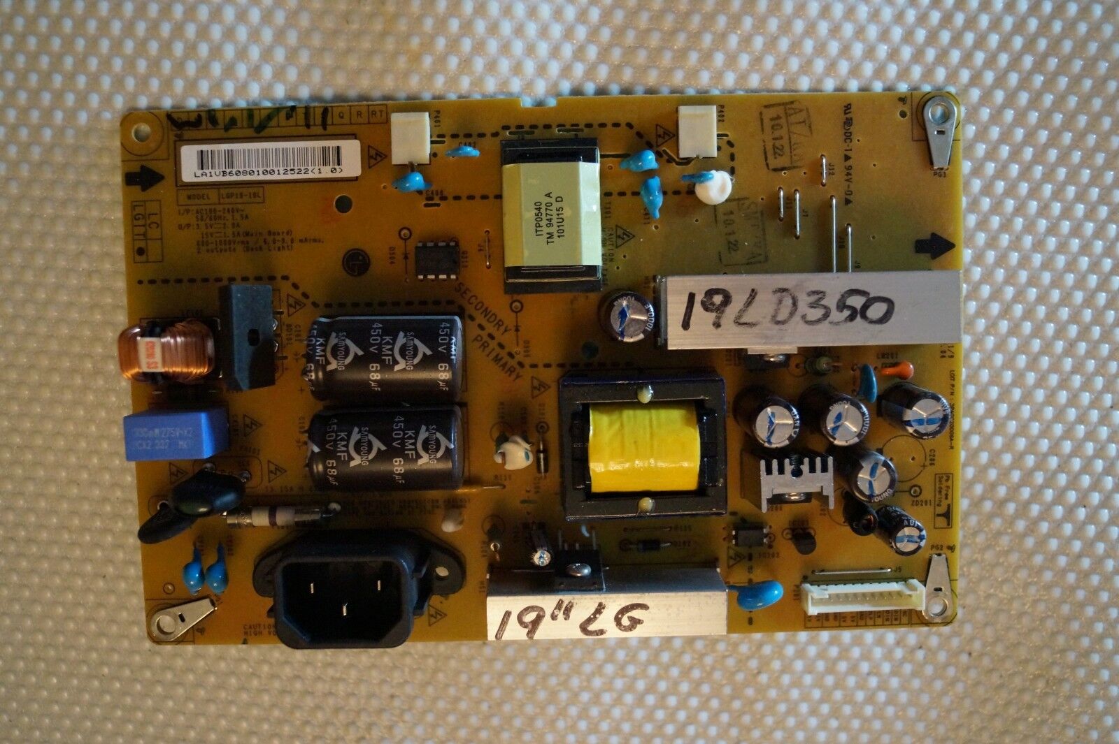 PSU POWER SUPPLY BOARD EAX61391001/9 FOR 19″ LG 19LD350 TV, SCREEN: M185B1-L02