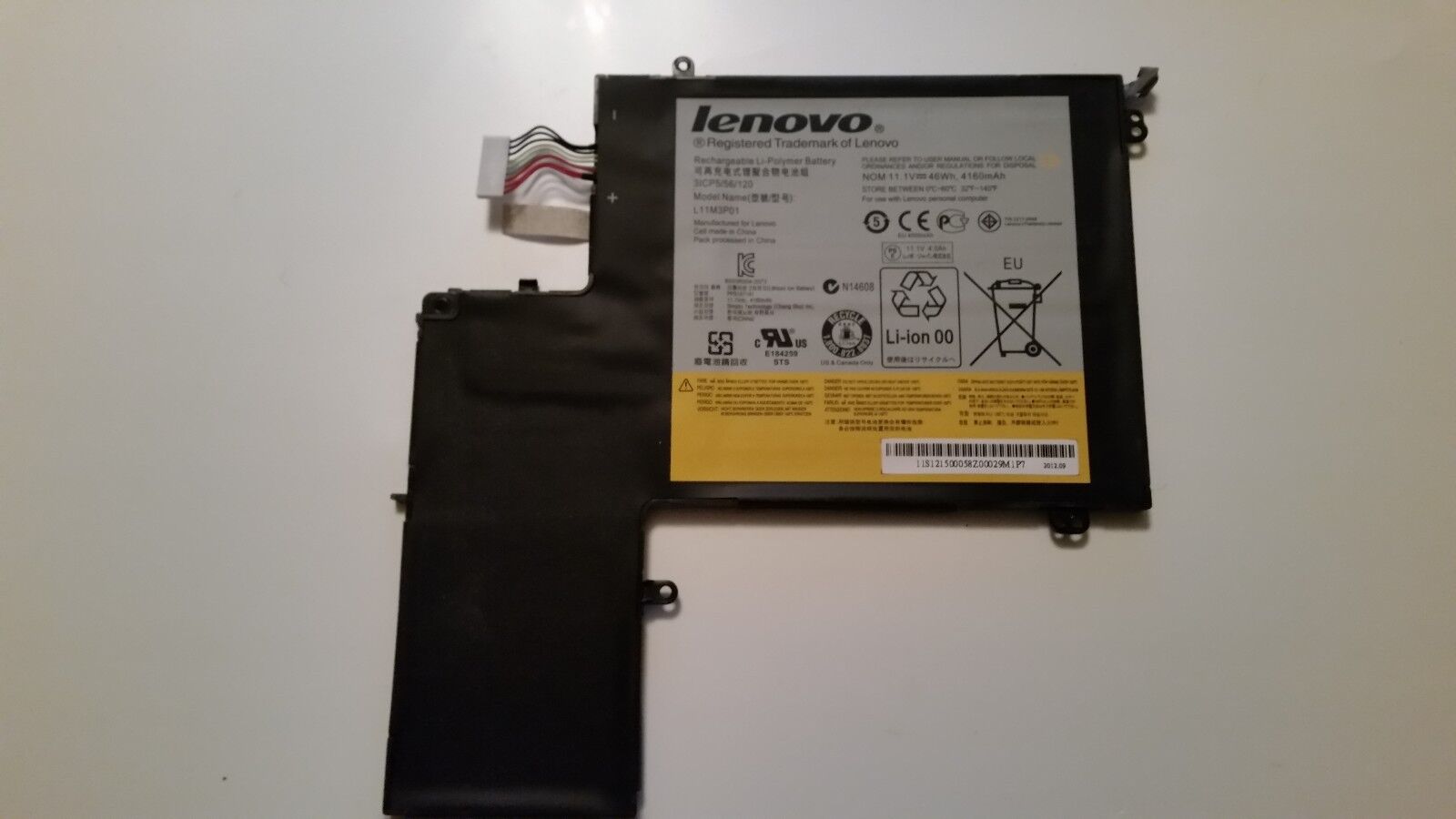 GENUINE BATTERY L11M3P01 FOR LENOVO U310 TOUCH LAPTOP