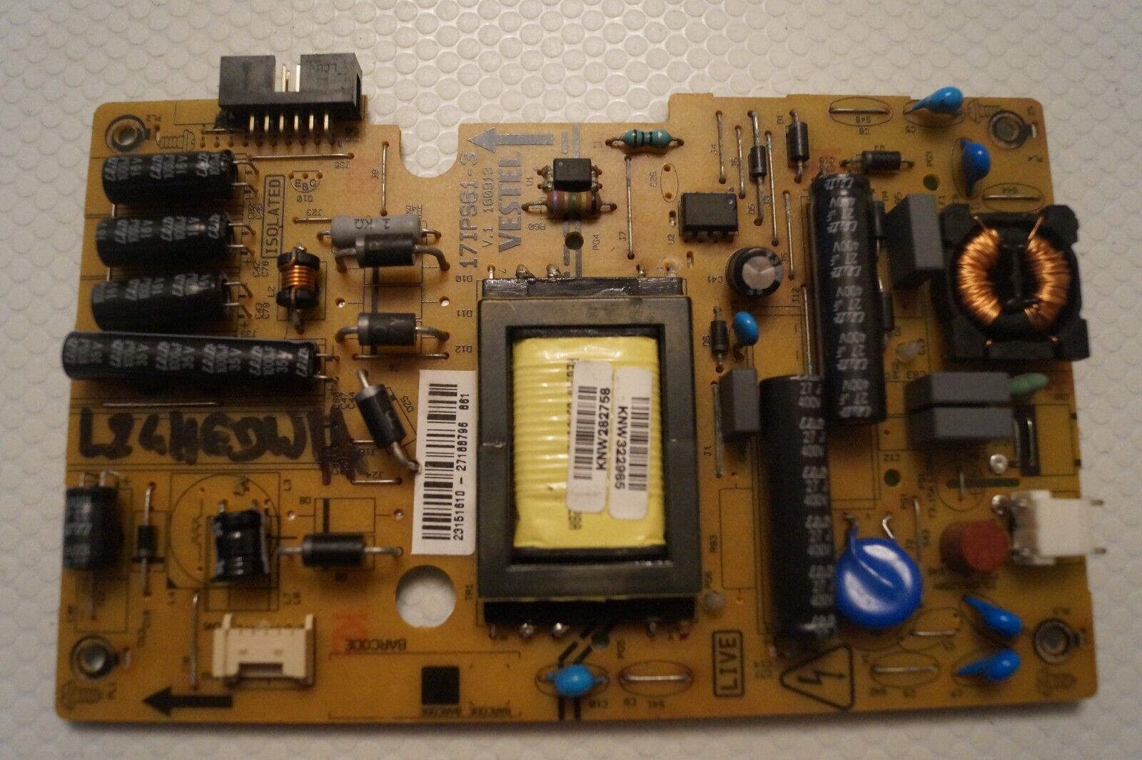 PSU POWER SUPPLY BOARD 17IPS61-3 23151610 FOR 24″ LOGIK L32HEDW14 LED TV