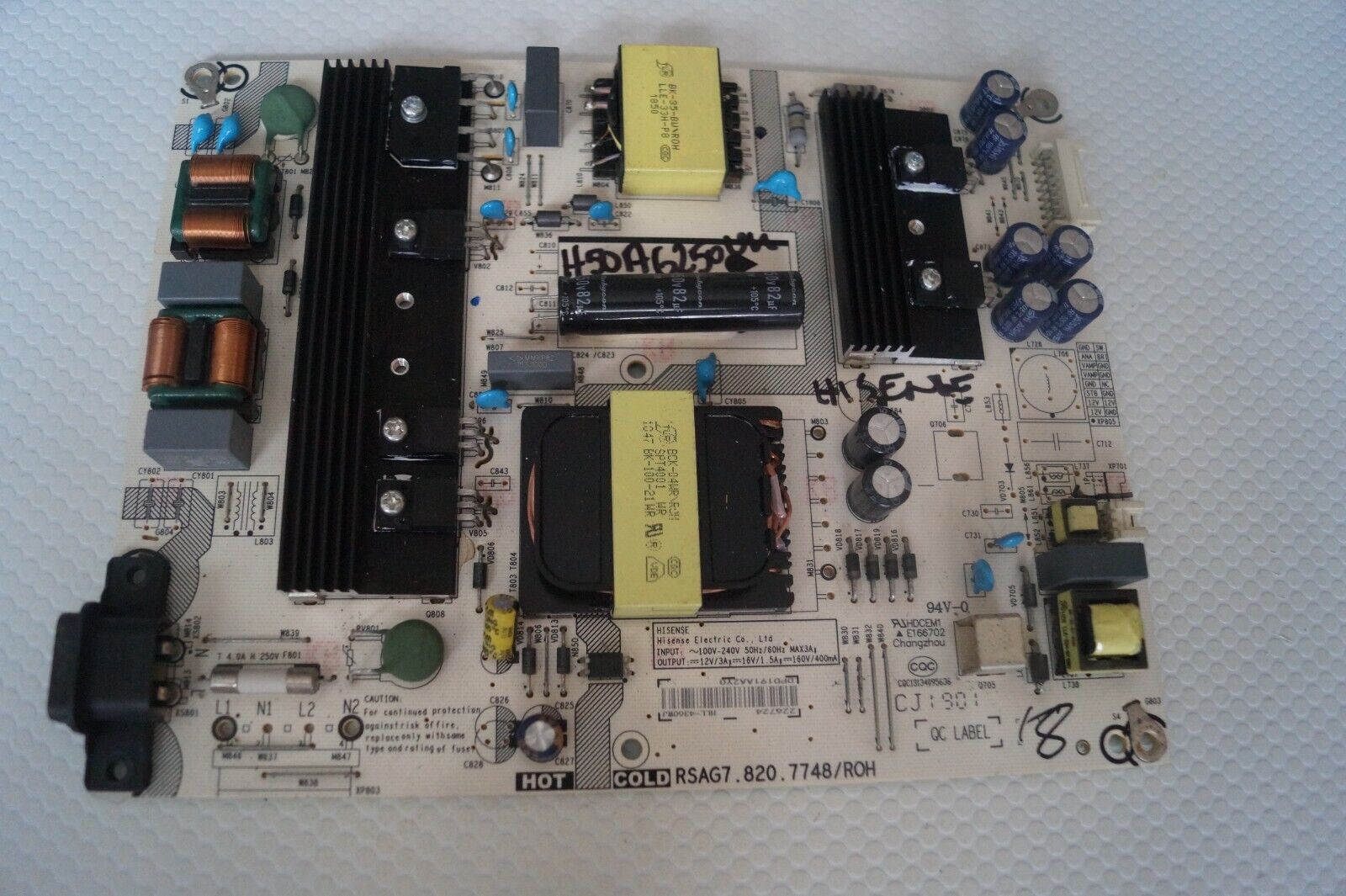 PSU POWER SUPPLY BOARD RSAG7.820.7748/ROH FOR 50″ HISENSE H50A6250UK TV