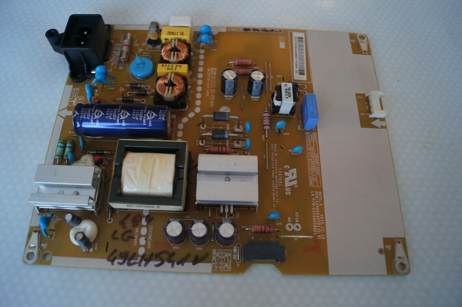 PSU POWER SUPPLY BOARD EAX66842701(1.6) EAY64328601 FOR 49″ LG 49LH541V TV