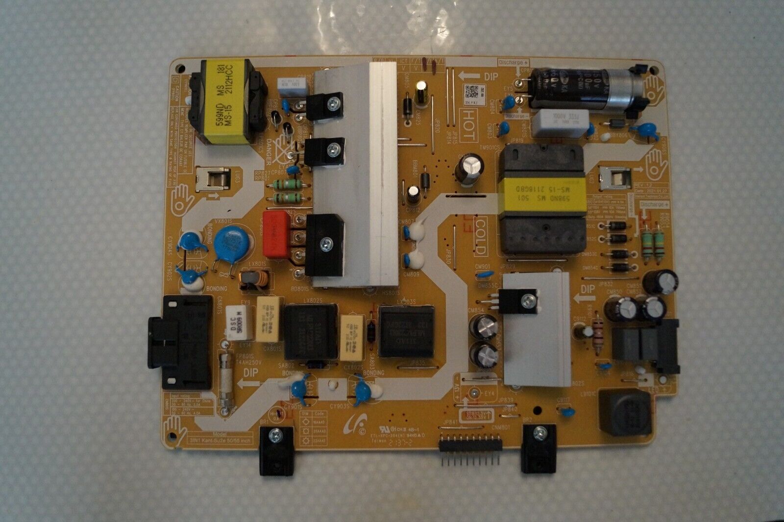 PSU POWER SUPPLY BOARD FOR 55″ SAMSUNG UE55AU7100K TV, SCREEN: CY-BA055HGHR4V