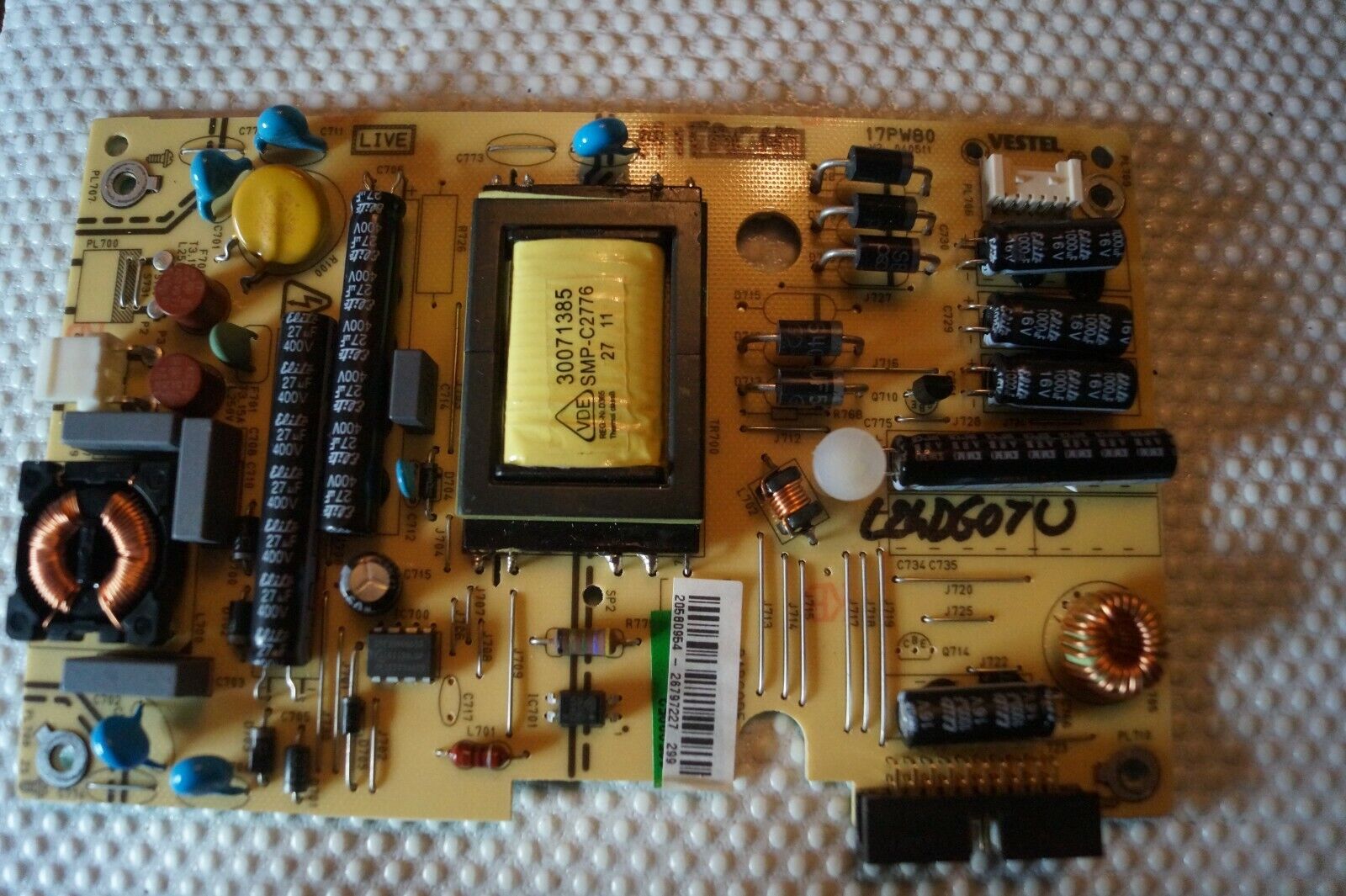 PSU POWER SUPPLY BOARD 17PW80 V2 20580954 FOR 24″ HITACHI L24DG07U LED TV