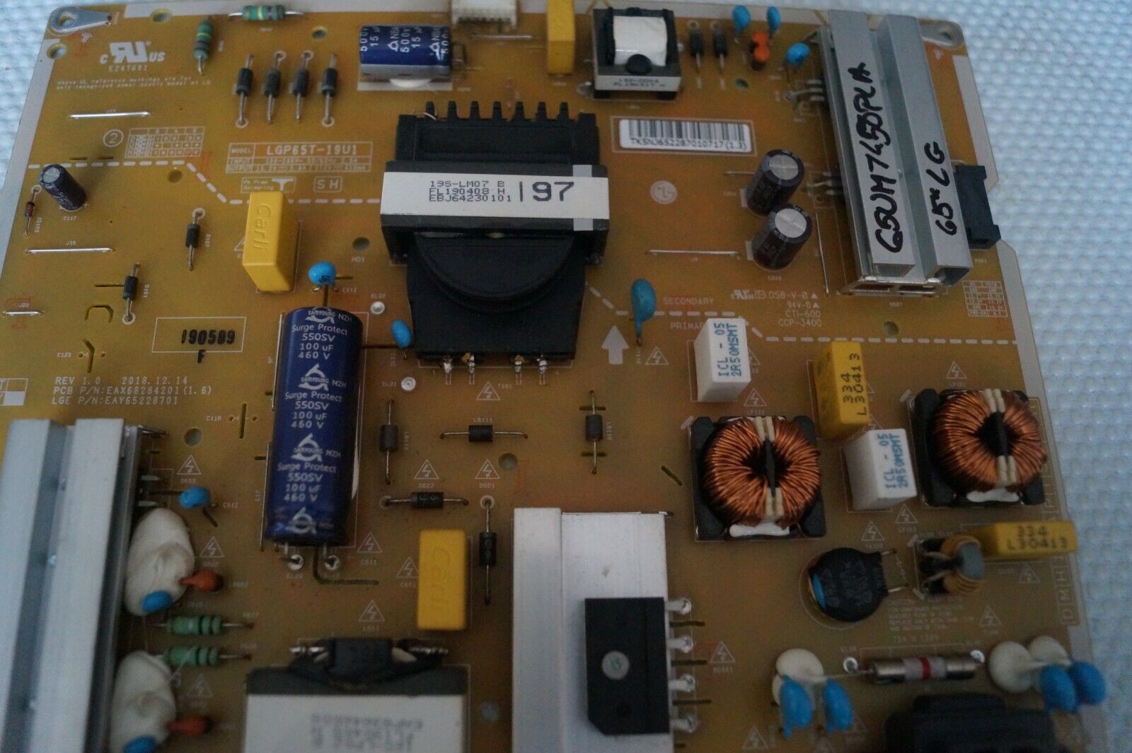 PSU POWER SUPPLY BOARD 65UM7450PLA 65UM7400PLB EAX68284201(1.6) EAY65228701 LG