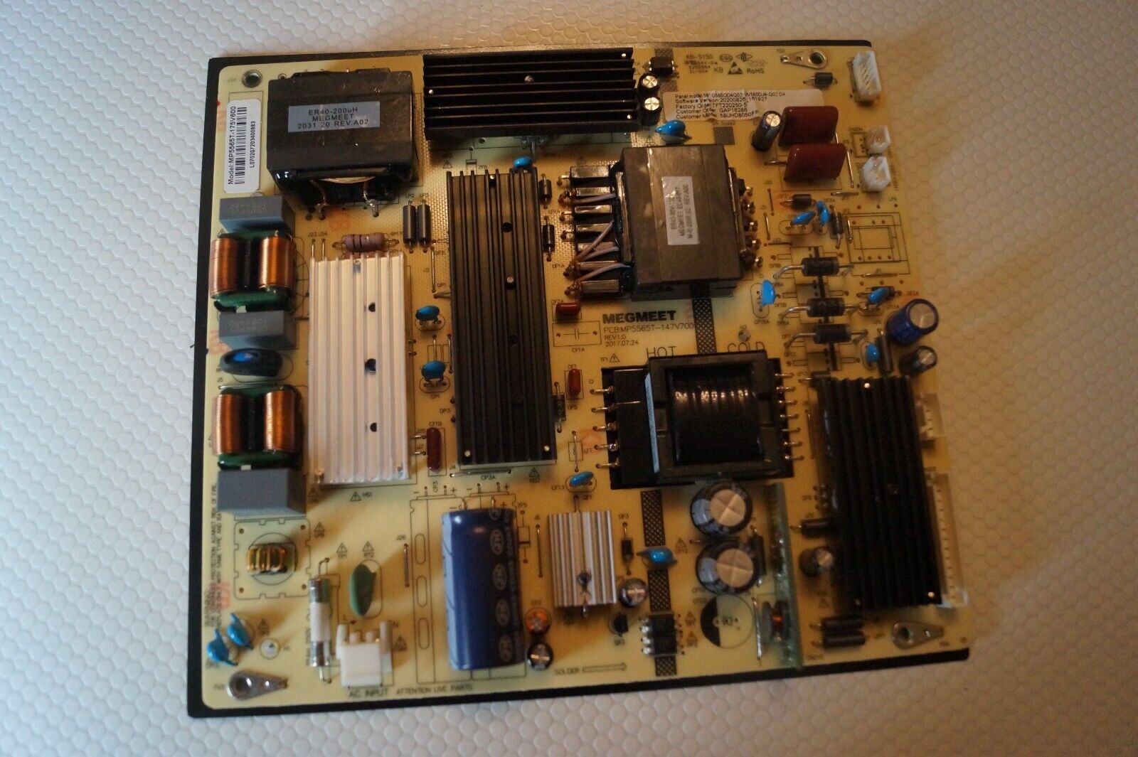 PSU POWER SUPPLY BOARD MP5565T-147V700 REV:1.0 FOR 58″ LINSAR 58UHD8050FP LED TV