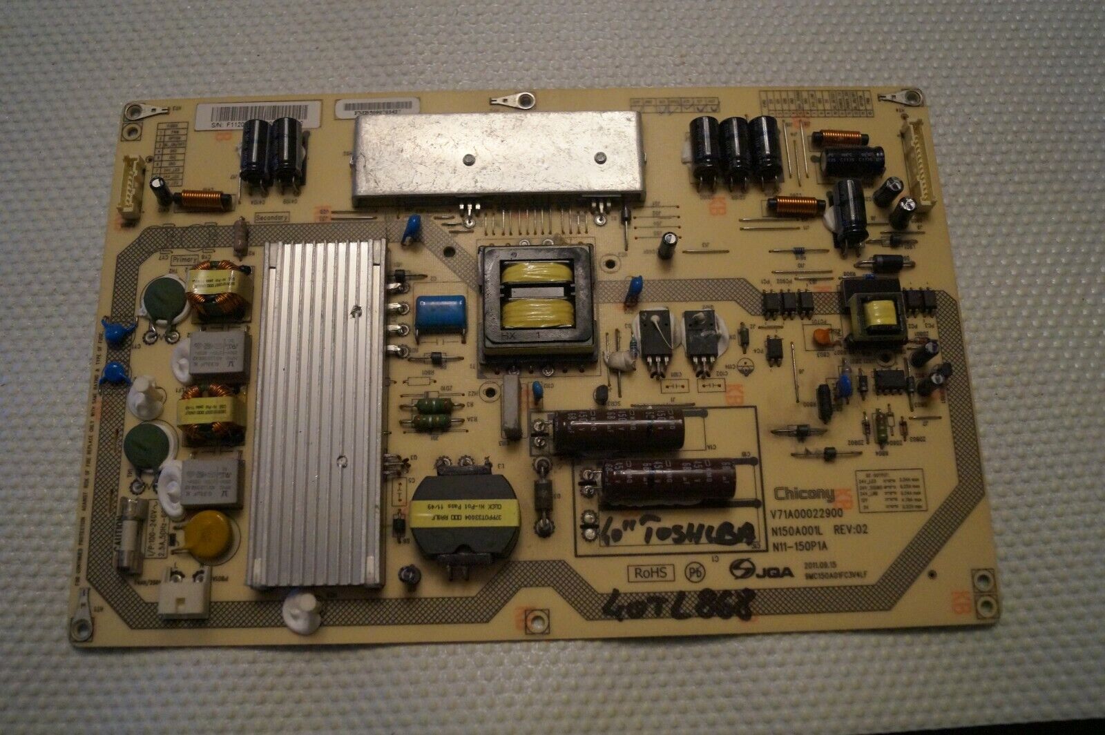 PSU POWER SUPPLY BOARD V71A00022900 N150A001L REV:02 FOR 40″ TOSHIBA 40RL858 TV