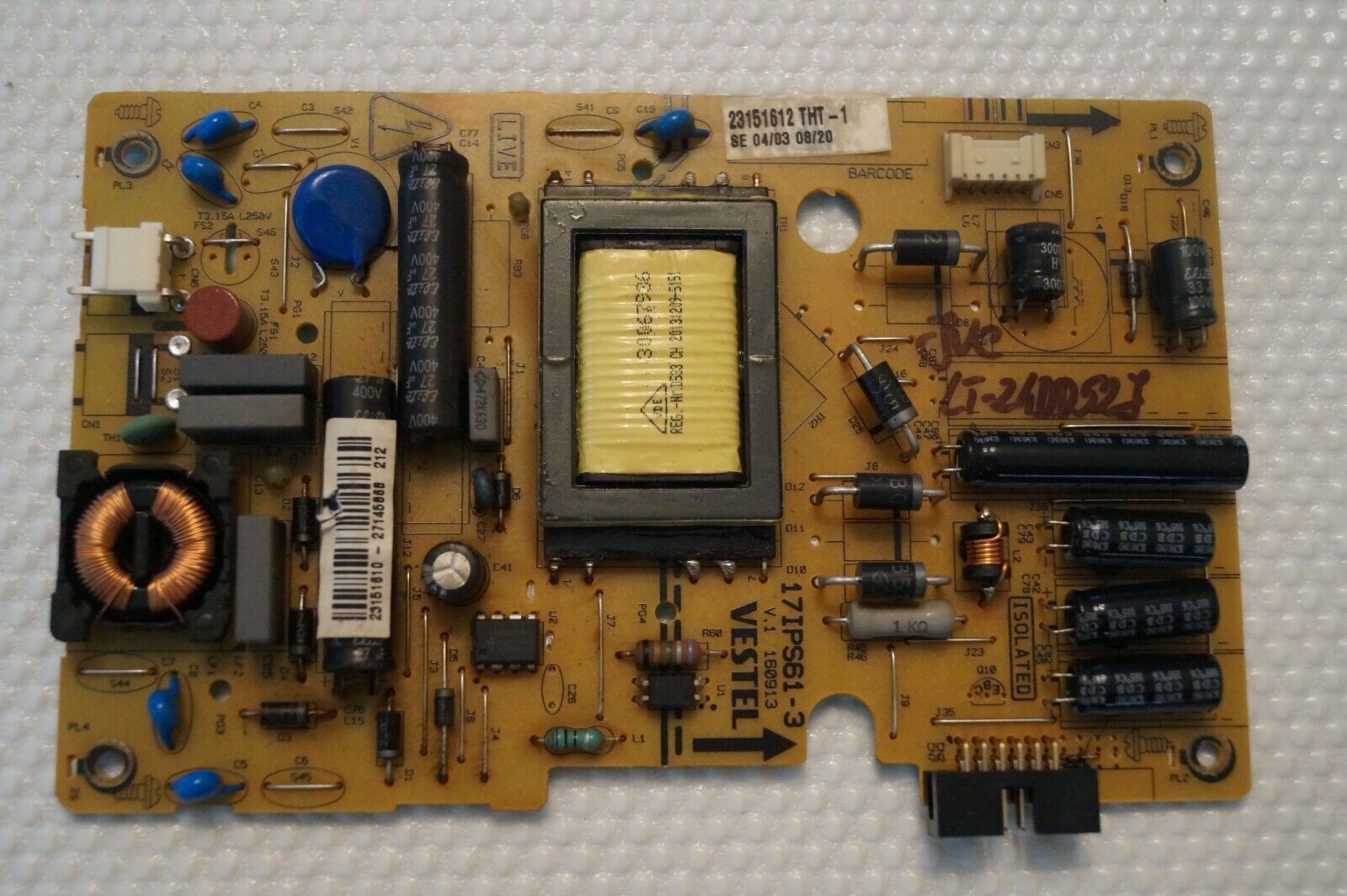 PSU POWER SUPPLY BOARD 17IPS61-3 23151610 FOR 24″ JVC LT-24DD52J LED TV