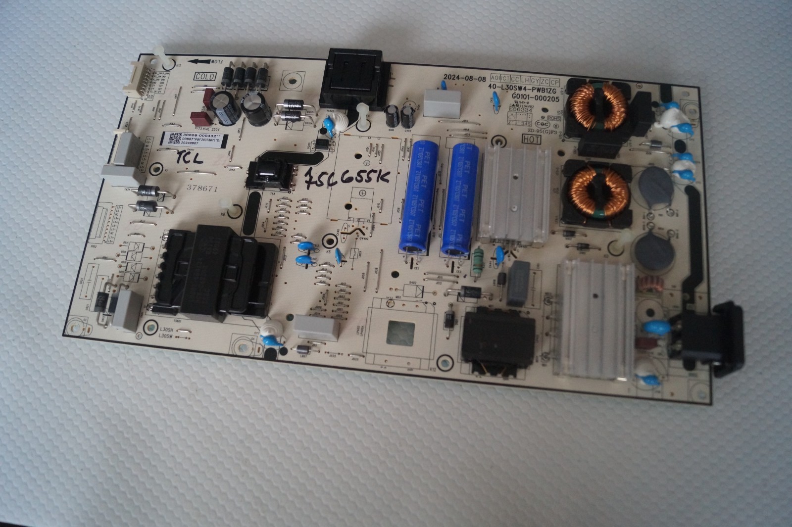 PSU POWER SUPPLY BOARD 40-L30SW4-PWB1ZG  FOR 75″ TCL 75C655K LED TV