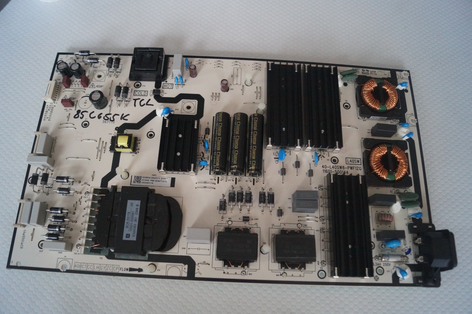 PSU POWER SUPPLY BOARD 40-L40SW8-PWF1ZG  FOR 85″ TCL 85C655K LED TV