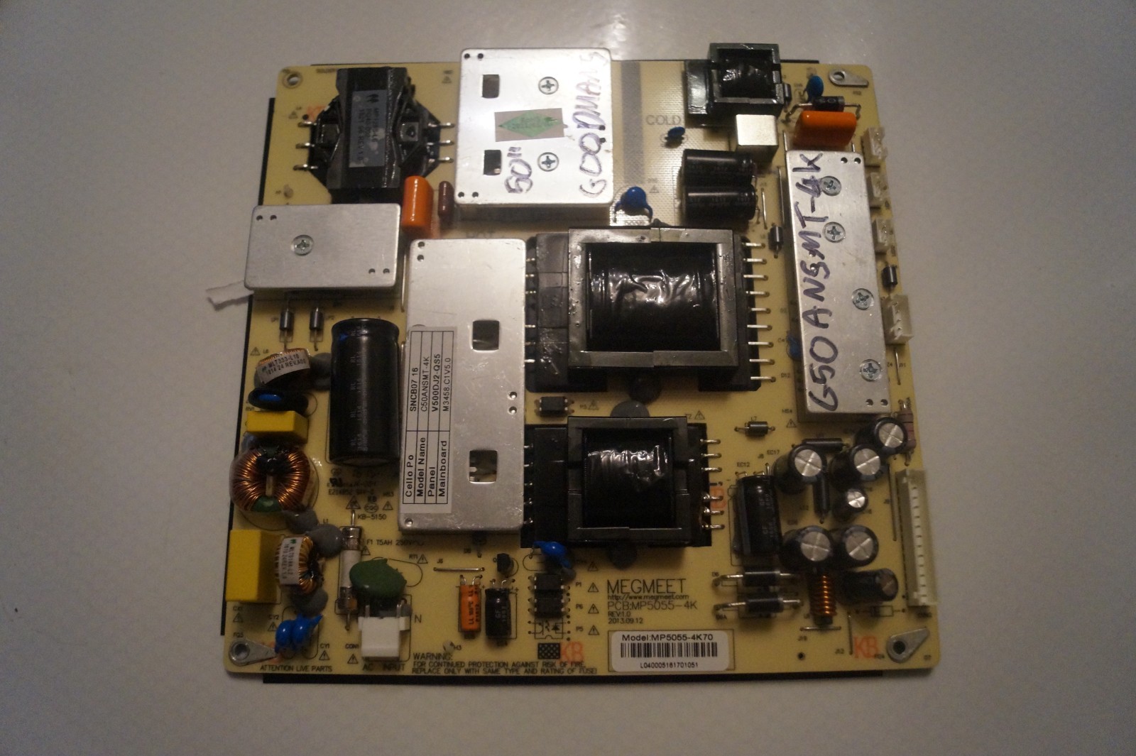 PSU POWER SUPPLY BOARD MP5055-4K FOR 50″ GOODMANS G50ANSMT-4K
