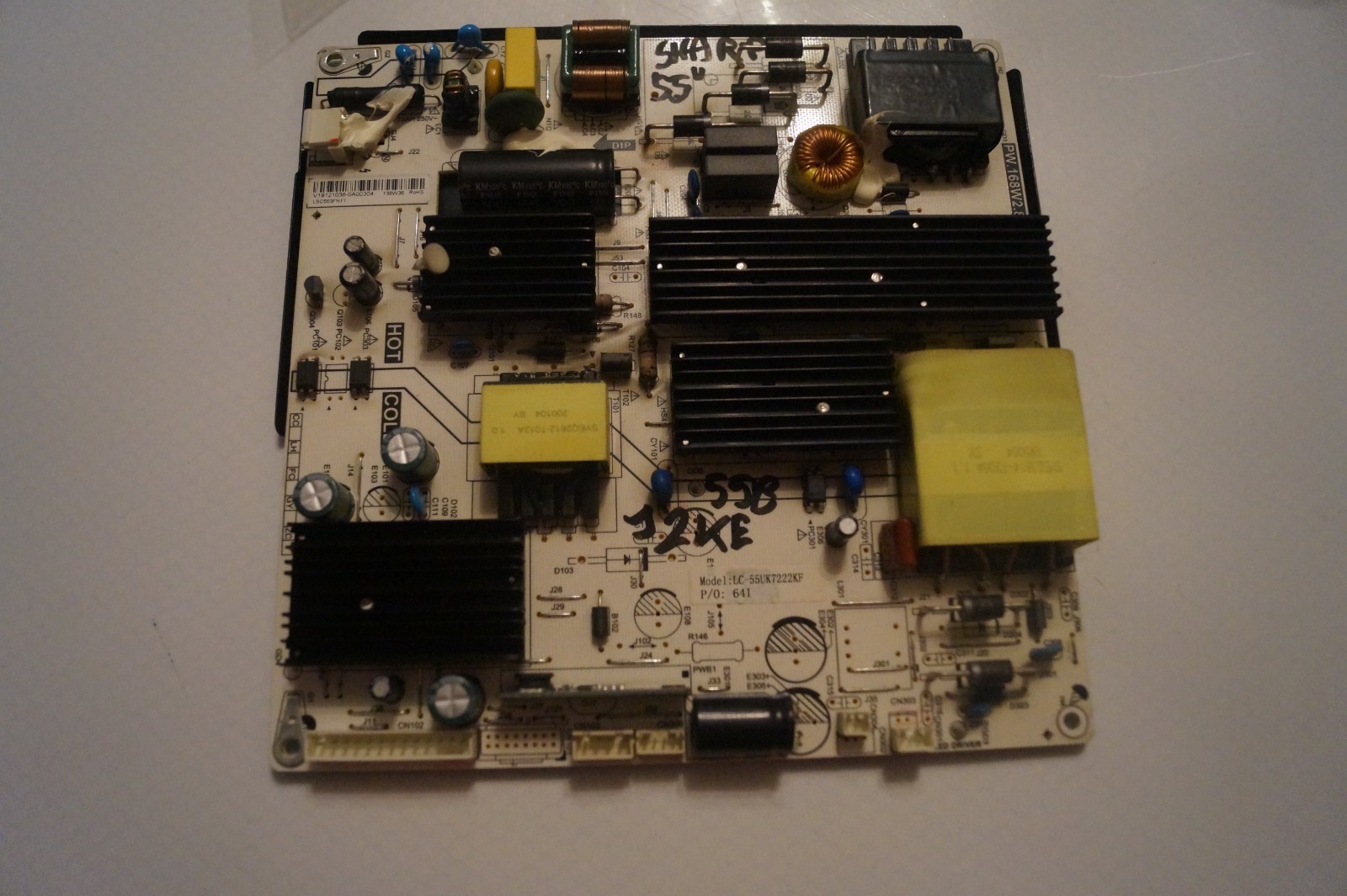 PSU POWER SUPPLY BOARD PW.168W2.801 FOR 55″ SHARP 50BJ2KE LCD TV