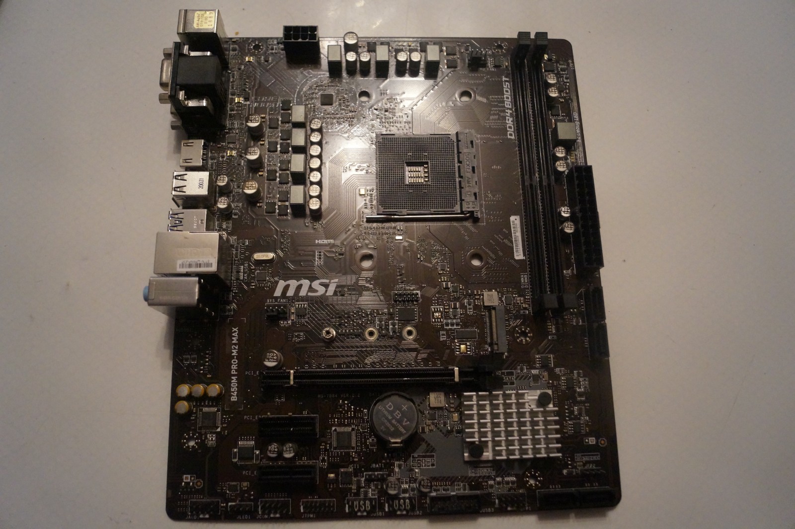 MSI B450M Pro-M2 AM4 Motherboard Fully Working NO ISO Shield CHECK PICTURES