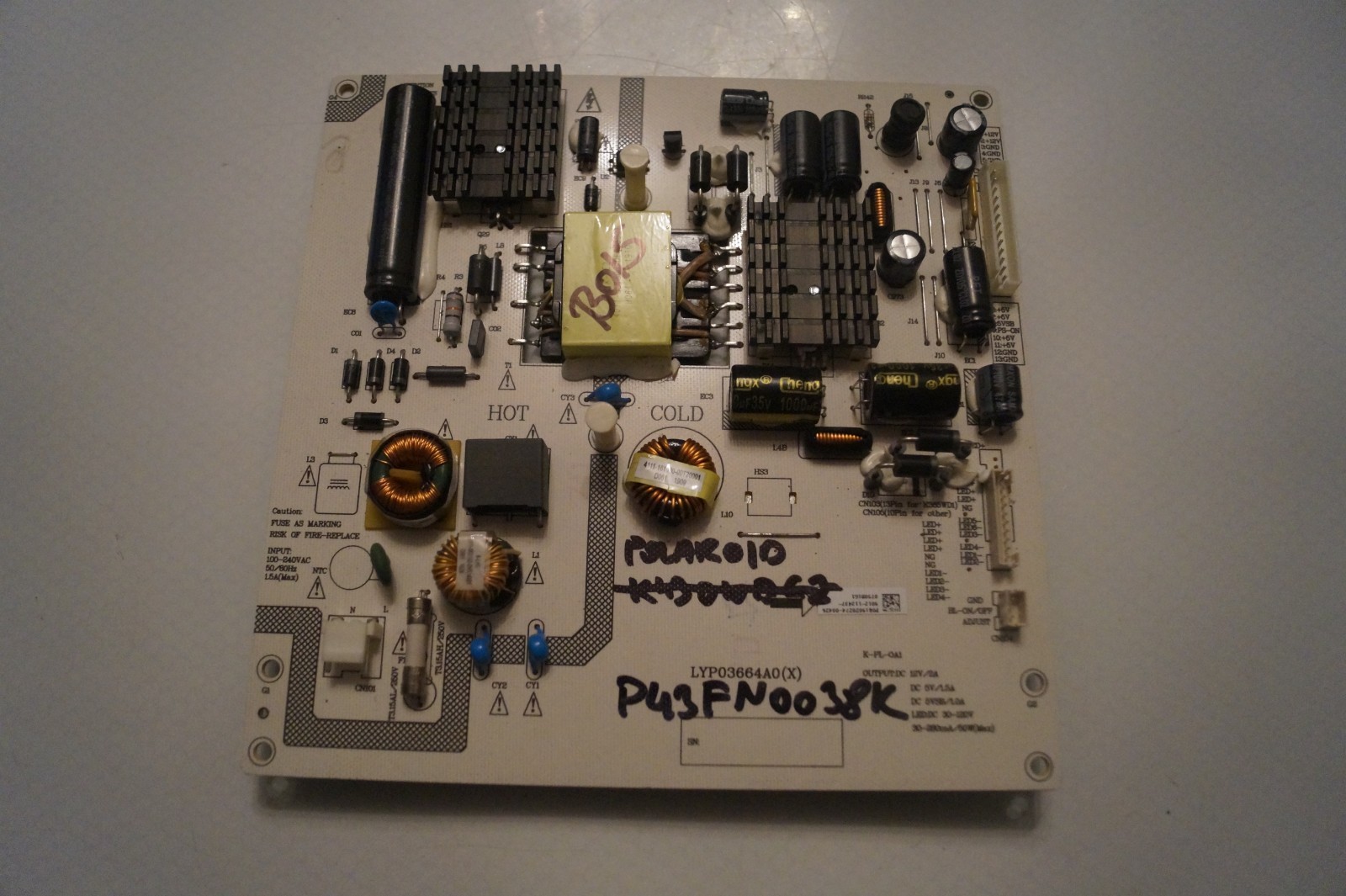 PSU POWER SUPPLY BOARD LYP03664A0(X) FOR 43″ POLAROID P43FN0038K