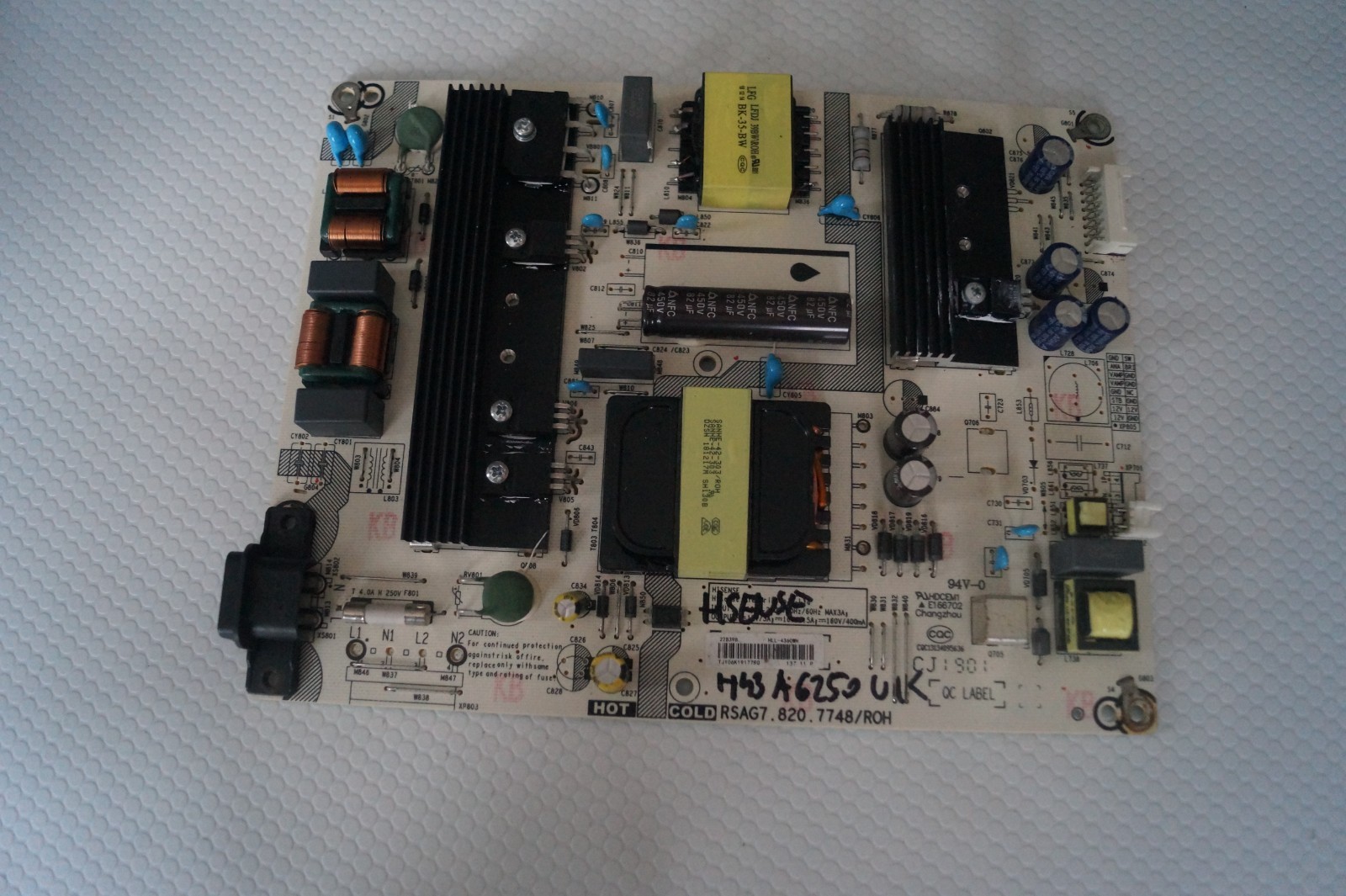 PSU POWER SUPPLY BOARD RSAG7.820.7748/ROH  FOR 43″ HISENSE H43A6250UK
