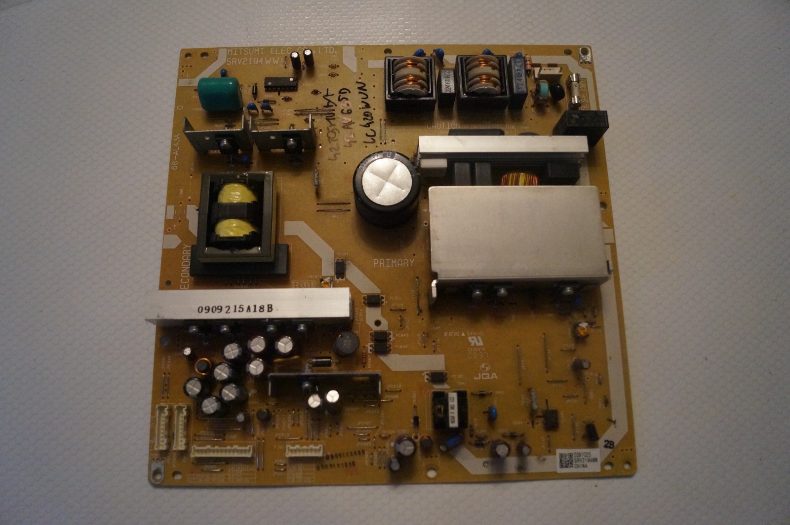 PSU POWER SUPPLY BOARD SRV2194WW 68-AL43A  FOR 42″ TOSHIBA 42AV635D , LC420WUN